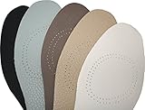 Shoeslulu Handcrafted Thin Cushioning Premium Leather Insoles with Activated Carbon Odor Control (US Men 9 - 9.5/ EU 42, Assorted (Pack of 2))