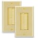 BATIGE Brush Wall Plate Anti-dust Wall Mount Panel Cable Pass Through Insert for Wires Single Gang Cable Access Strap Wall Socket Plug Port for HDTV HDMI Home Theater (1 Gang (2 Pack), Ivory White)