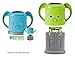 InchBug MyDrinky Pouch Holder No Squeeze, Reusable Drink Holder for Kids, Toddler and Babies | BPA-Free & Squeeze-Proof Cup Holder for Juice Boxes, Food Pouches | Dishwasher Safe, 2-Pack LIME/AQUA