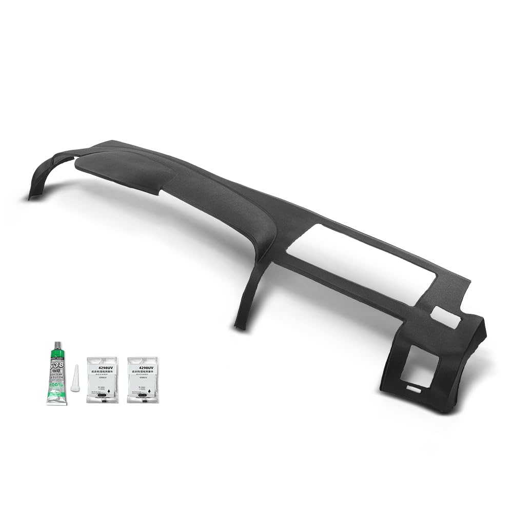 Photo 1 of PIT66 TPE Dash Cover Dashboard Panel Compatible with Chevy Silverado/GMC Sierra 2007 2008 2009 2010 2011 2012 2013, Fit Dual Glovebox Style Dashes Bezel (Cover ONLY NOT A Replacement)