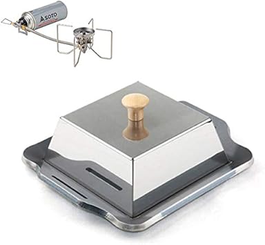 Amazon Soto レギュレーターストーブ Fusion フュージョン 対応 グリルプレート 蓋付き 板厚6 0mm バーナー本体 カセットボンベは商品に含まれません Morikawa 鉄板 網