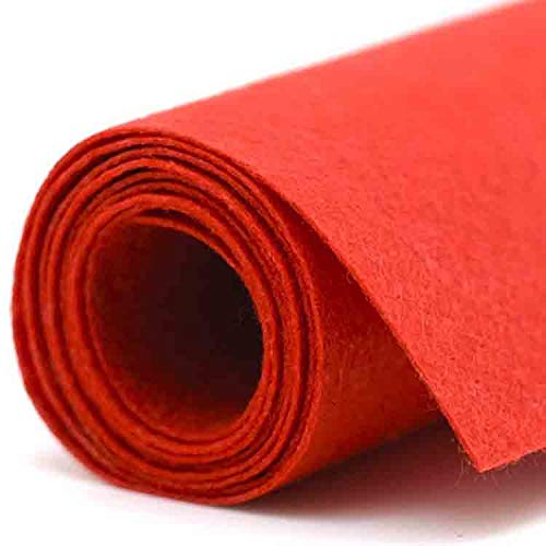 Textile Station Craft Felt Fabric Acrylic Material Art Sewing Festive Decorations 150cm Wide Multi Purpose Fabric Available in 10 Colours (RED, 1 Meter)