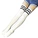 Zando Women Triple Stripe Over the Knee High Socks White,One Size - XS to M