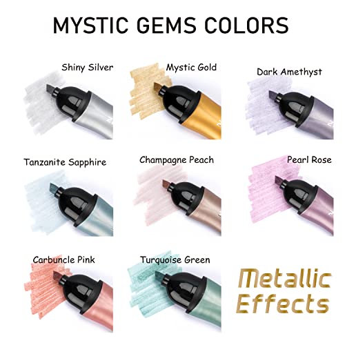 ZEYAR Aesthetic Highlighter Pen, Mystic Gems Colors, Chisel Tip Marker