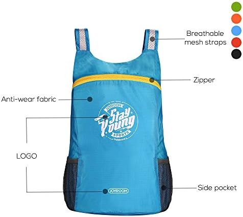 Skynow Ultra Lightweight Foldable Backpack,Waterproof &amp; Durable and Packable Bag for Hiking,Camping,Cycling,Travel and More. (Blue)