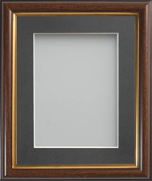 Frame Company Eldridge Mahogany Photo Frame with Grey Mount, 10x8 for 6x4 inch, fitted with perspex — image 1
