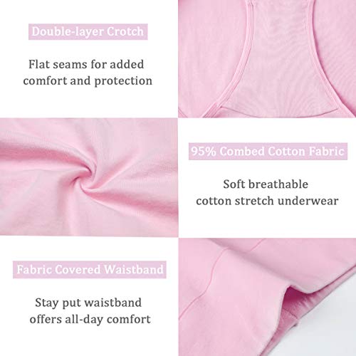 image for wirarpa Women's 4 Pack Cotton Underwear High Waisted Full Coverage Bri