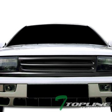 Topline Autopart Black Horizontal Front Hood Bumper Grill Grille Cover Conversion 93-95 Volkswagen VW Jetta 3 MK3