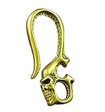 Biker Rock Skull Solid Brass Hook Fob Clip for Key Chain Wallet Chain Accessory