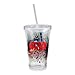 Vandor 99151 Star Wars Darth Vader 18 oz Acrylic Travel Cup with Lid and Straw, Red, Black, and White