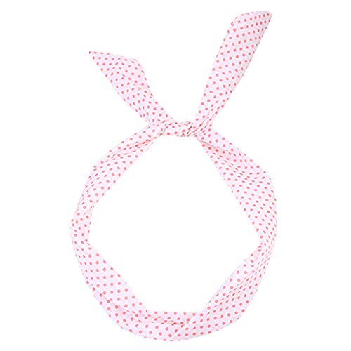 Wired Headband Scarf for Women, Retro Polka Dot Twist Bow Head Wrap Hair Holder Hair Accessory