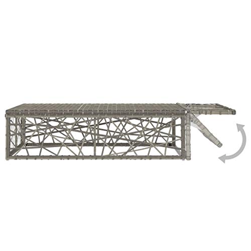 vidaXL Gartenmöbel 2-TLG. mit Auflagen Sofa Lounge Sitzgruppe Sitzgarnitur Gartengarnitur Gartenset Gartensofa Fußhocker Poly Rattan Grau – Bild 7