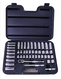 ATD Herramientas 1245 3 8" Drive, 6 cantos de 47 piezas SAE Metric Socket Set