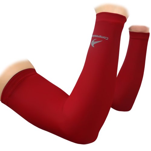 Arm Sleeves (1 Pair/MaroonS) Compression Men, Women & Youth