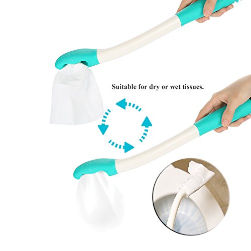 Toilet Aids Tools for Wiping, Long Reach Comfort Wipe, Long Handle Reach Comfort Bottom Wiper Holder Butt Wipes Tissue… - Image 2