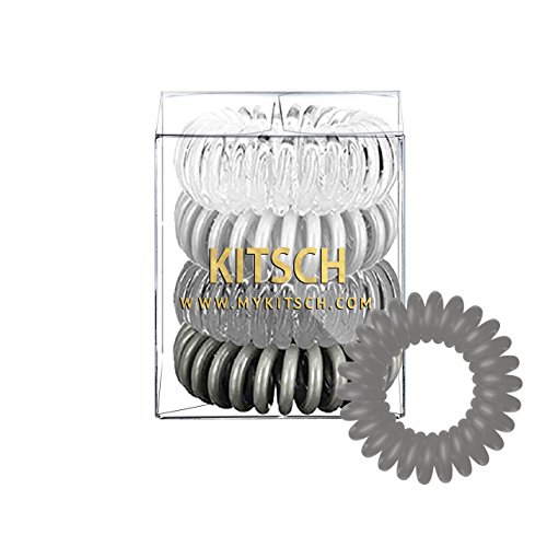Kitsch Hair Coils, Charcoal, 4 Count