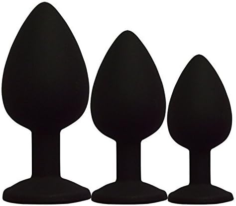 CMAXER Beginners 3 Pcs an-al Plug Super Quality Silicone Bûtt Pl'ugs Massage Toy Anales Plated Heart Shaped 3D Acrylic Diamond Jewelry