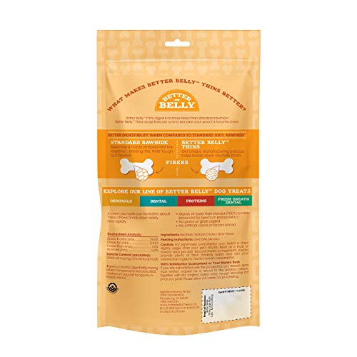 BETTER BELLY HIGHLY DIGESTIBLE RAWHIDE LARGE ROLL CHEWS
