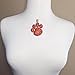 Gypsy Jewels Large Paw Print School Spirit Mascot Silver Tone Rhinestone Pendant for Necklace- Assorted colors (Orange)