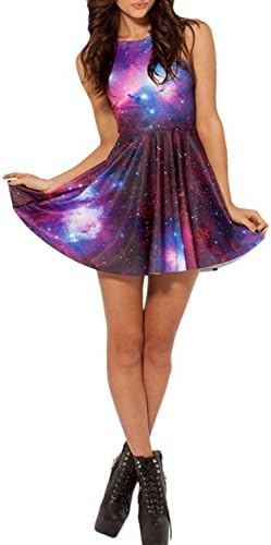 MicaCool Summer Pleated Print Cherry Blossom Reversible Skater Dress
