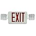 Ainfox 6 Pack LED Exit Sign Emergency Wall Light, UL Listed- LED Combo Emergency EXIT Sign with 2 Head Lights and Back -up Letter Cover (red/6pack)