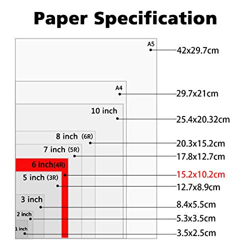 HeCloud 100 Sheets 4"x 6" High Glossy photographic Paper Waterproof Professional Photo Paper Works with All Inkjet Printers 230gsm