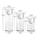 Set of 3 Glass Hurricane Candle Holders Filled with Holiday Flowers, Decorative Sphere Ball Candle Holders, Christmas Floral Home Decor Centerpiece, Flowers Are Removable - White Candles Included