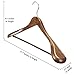 Oak Leaf Wood Hangers, 6-Pack Coat Hanger Wooden Clothes Hangers with Extra Wide Shoulder for Heavy Coat, Sweater, Trousers, Retro Finish