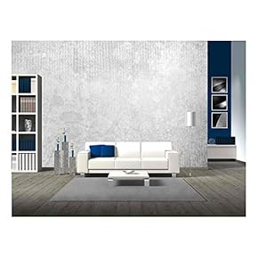 White Concrete Wall Texture Grunge Background - Removable Wall Mural | Self-Adhesive Large Wallpaper - 66x96 inches