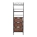 SEI Furniture Wood Metal Frame 3 Drawer w/Woven Baskets, Black w/Brown