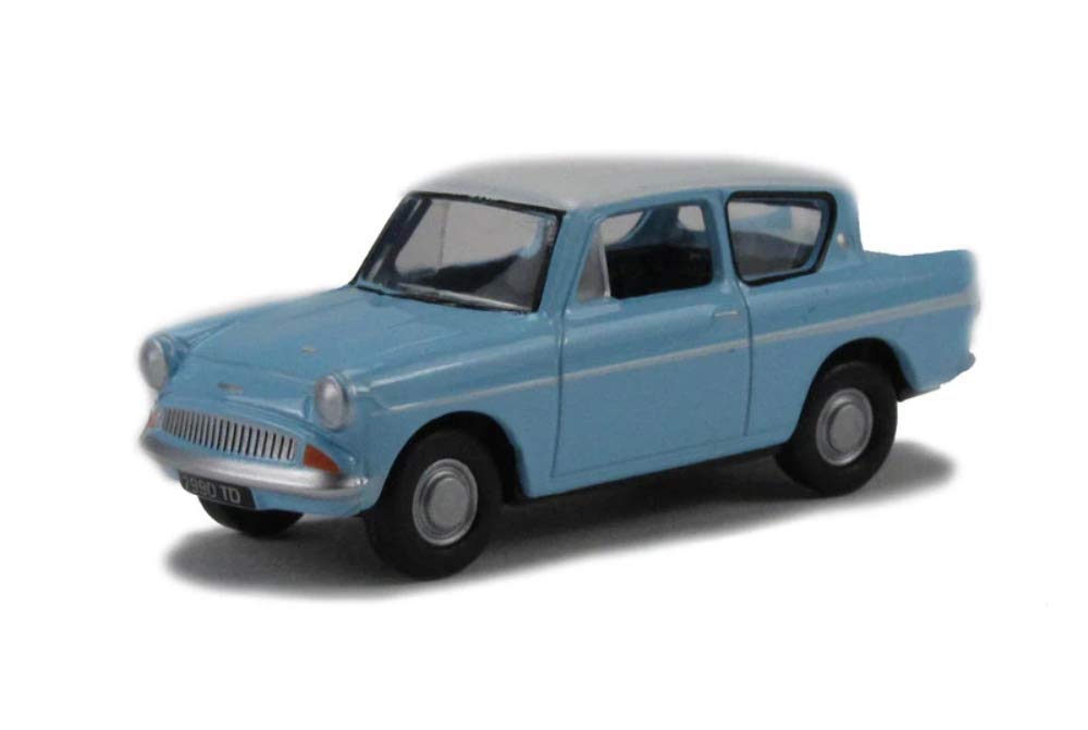 blue ford anglia toy car