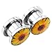 JOVIVI® Women Stainless Steel Yellow Sunflower Ear Stretcher Fit Plug Punk 0 Gauge