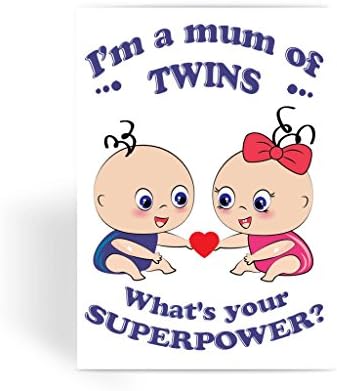 Funny Mother's Day Card, Funny Mum Card, Funny Birthday Card for Mum, Cheeky Card for Mum - I'm a Mum of Twins, Mum Greeting Card Mothers Day Gift