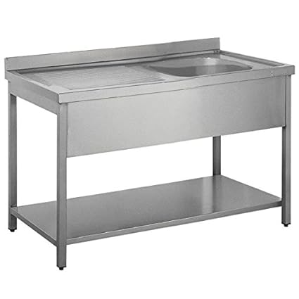 Custom Single Bowl Sink Unit with Drain & Back Splash and Under Shelf