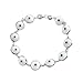 Protection Good Luck Amulet Turkish Glass Bead Evil Eye Bracelet For Women Teen .925 Sterling Silver White 7.5 Inch