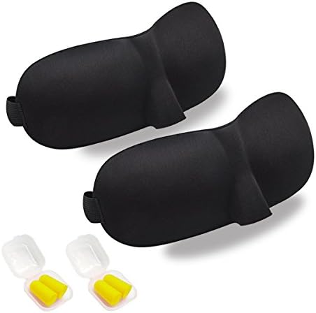 3D Sleep Mask, SCYA Natural Silk Eye Mask with 2 Pack for Women, Men, Kids - Super Smooth Blindfold with Ear Plugs for Travel, Shift Work, Meditation