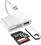 USB C to SD Card Reader, 3 in 1 USB C to USB OTG Adapter, Type C Micro SD Card Adapter, USB Camera Connection Kit for New iPad Pro 11"/12.9" 2018, MacBook Pro, ChromeBook, XPS and More