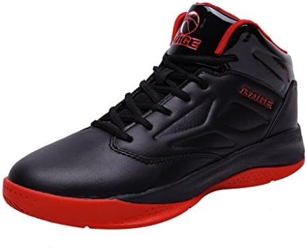 Bage Men's Breathable Mid Top Basketball Shoes Fashion Running Sneakers-black-45