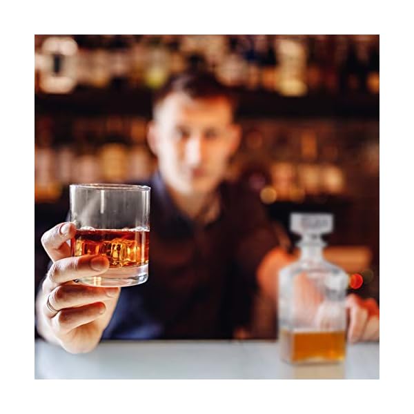 Relaxdays Whisky Karaffe, Glas, Dekanter für Whiskey, Cognac, Rum, Gin, 900 ml, Schnaps Karaffe Heimbar, transparent 10027876 – Bild 4