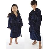Turkishtowels Boys Terry Velour Hooded Kids Bathrobe