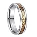 Frank S.Burton 6mm Silver Tungsten Wedding Band Gold Celtic Dragon Womens Ring Size 9