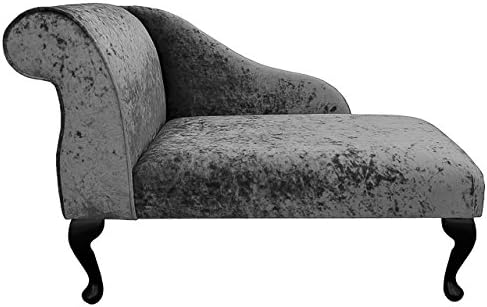 Beaumont Home Furnishings Gorgeous Mini Chaise Longue in a Pewter Senso Chenille fabric