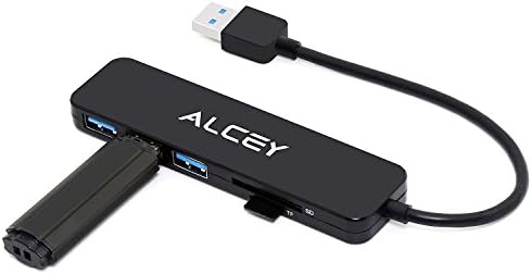USB 3.0 Hub, Alcey Ultra Thin 3-Port USB 3.0 Hub with SD/TF Card Reader Combo