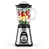 Blender-Smoothie-Maker-700W-homgeek-15L-Glass-Smoothie-Blender-with-6-Stainless-Steel-Blades-3-Adjustable-Speeds-for-Milk-Shake-Frozen-Fruit-and-Ice-Crush-27000UMin-High-Speed-Low-Noise Blender Smoothie Maker 700W, homgeek 1.5L Glass Smoothie Blender with 6 Stainless Steel Blades, 3 Adjustable Speeds for Milk Shake, Frozen Fruit and Ice Crush , 27,000U/Min High Speed, Low Noise
