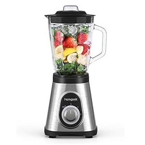 Blender-Smoothie-Maker-700W-homgeek-15L-Glass-Smoothie-Blender-with-6-Stainless-Steel-Blades-3-Adjustable-Speeds-for-Milk-Shake-Frozen-Fruit-and-Ice-Crush-27000UMin-High-Speed-Low-Noise Blender Smoothie Maker 700W, homgeek 1.5L Glass Smoothie Blender with 6 Stainless Steel Blades, 3 Adjustable Speeds for Milk Shake, Frozen Fruit and Ice Crush , 27,000U/Min High Speed, Low Noise