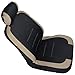 BDK Venice Series Car Seat Covers for Auto - Beige Stripes on Flat Black Cloth - Universal Fit 9 Piece