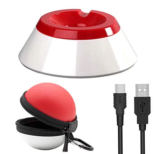FTXJ Charge Controller Stand Bracket&Game Bag Case for Nintend Switch Poke Ball Plus/for Nintendo Switch Poke Ball (White B, for Nintend Switch Poke Ball Plus)