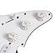 Gusnilo Musiclily 11-hole SSS guitar single coil Pickguard load pre-wiring set scratch board for Fender Strat Stratocaster guitar parts, 3 layers of white with screws, reinforced rotary tool