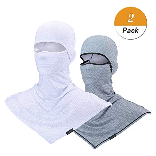 LONGLONG Balaclava - Windproof Elastic and Dust Moisture Wicking Outdoor Face Cover Hood for Cycling Motorcycle ... (White+Grey)