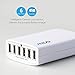 Anear 60W 6 Port Desktop USB Charging Hub, High Speed with PowerSmart Technology Wall Travel Charger Compatible with iPhone 6 / 6 Plus, iPad Air 2 / mini 3, Samsung Galaxy S6 / S6 Edge and More